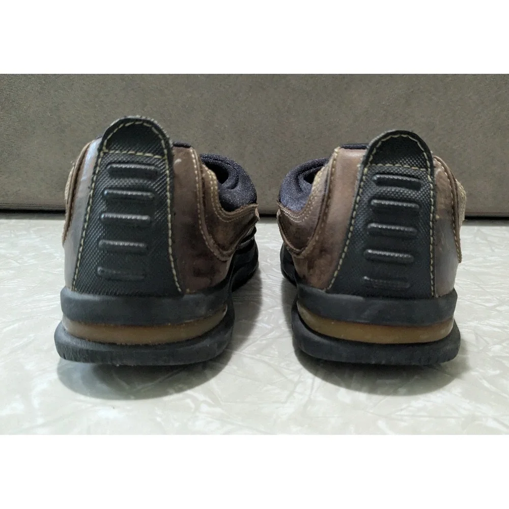 Stride Rite Carson Moc Brown Leather Slip On Loafers Kids 11W